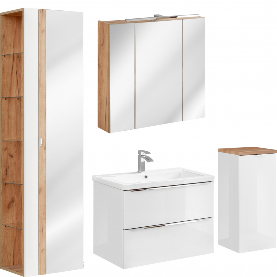 Zestaw mebli do łazienki SET 80 cm CAPRI WHITE Podstawowe