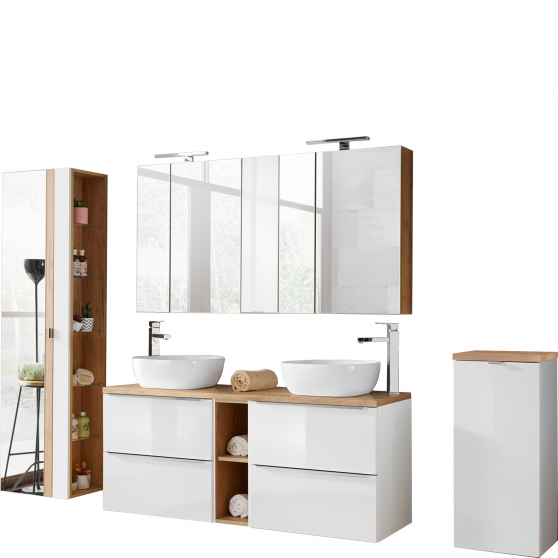 Zestaw mebli do łazienki SET 140 cm CAPRI WHITE Podstawowe