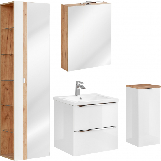Zestaw mebli do łazienki SET 60 cm CAPRI WHITE Podstawowe