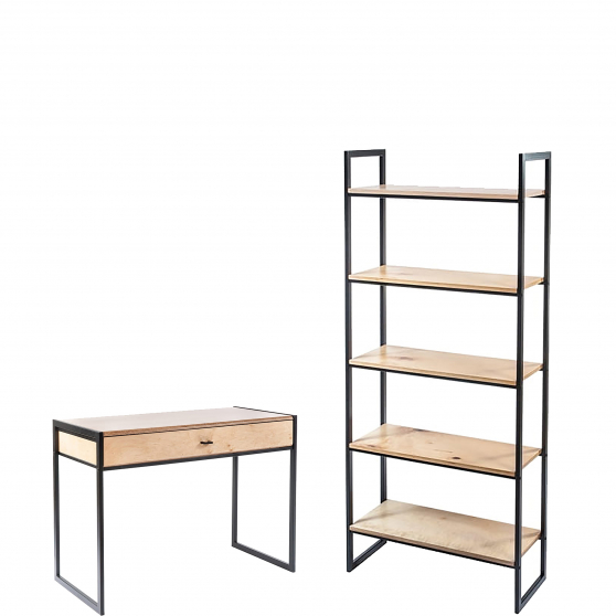 Zestaw ORINOKO Biurko i regał 180 Sklejka lakierowana Podstawowe