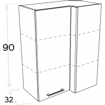 Szafka górna wisząca narożna 2 drzwi WRP70x40/90 KAMMONO F8 Szkic