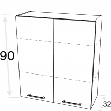 Szafka górna wisząca 2 drzwi W.../90 KAMMONO F8 Szkic