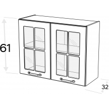 Szafka górna wisząca 2 drzwi witryna WW…/61 KAMMONO F8 Szkic