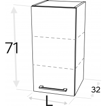 Szafka górna wisząca 1 drzwi W… .1/71 KAMMONO F8 Szkic