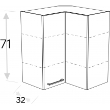 Szafka górna wisząca narożna 2 drzwi WRP60/71 KAMMONO F8 Szkic