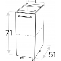 Szafka dolna stojąca 1 drzwi D… .1 KAMMONO F8 Szkic