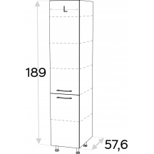 Szafka dolna wysoka słupek spiżarka 2 drzwi SD..D2 KAMMONO F8 Szkic