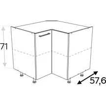 Szafka dolna stojąca narożna 2 drzwi 90 x 90 cm DRP90 KAMMONO F8 Szkic