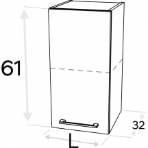 Szafka górna wisząca 1 drzwi W… .1/61 KAMMONO F8 Szkic