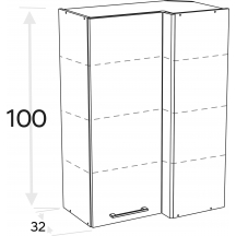 Szafka górna wisząca narożna 1 drzwi WRP70x40/100 KAMMONO F8 Szkic