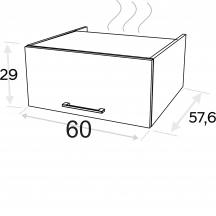 Szafka górna wisząca nadstawka 1 klapa SNO60/29N KAMMONO F8 Szkic