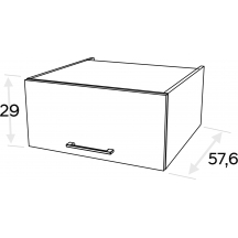 Szafka górna wisząca nadstawka 1 klapa WO.../29 KAMMONO F8 Szkic