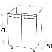 Szafka pod zlewozmywak 2 drzwi DZ… KAMMONO F8 Szkic