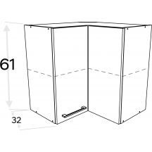 Szafka górna wisząca narożna 2 drzwi WRP60/61 KAMMONO F8 Szkic