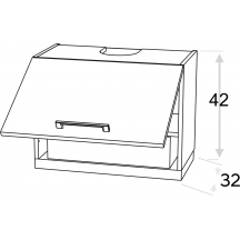 Szafka górna wisząca z okapem 1 klapa WO60/42 KAMMONO F8 Szkic