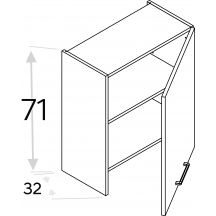 Szafka górna wisząca okapowa 1 drzwi WP60.1 Prawa KAMMONO F8 Szkic