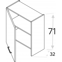 Szafka górna wisząca okapowa 1 drzwi WP60.1 Lewa KAMMONO F8 Szkic