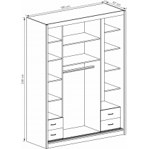 Szafa przesuwna Maciej II Szkic