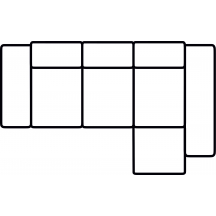 Narożnik z funkcją spania i z pojemnikiem 3FL FIORD Szkic