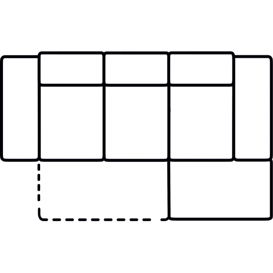 Narożnik z funkcją spania i z pojemnikiem 2(140)QFL-1D70(1)SP DON Szkic