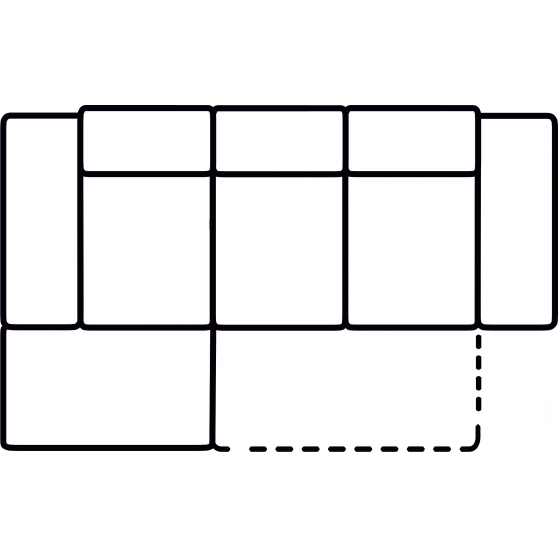 Narożnik z funkcją spania i z pojemnikiem 2.5QFL-OTM(4)SP ELIO Szkic