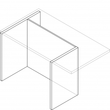 Zabudowa wyspy kuchennej bez blatu ZW8L6P.. KAMMONO Szkic
