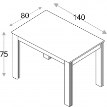 Stół 140x80 KAMMONO Szkic