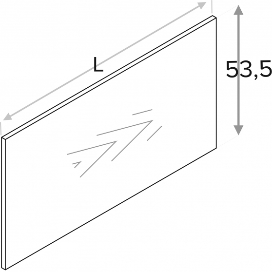 Panel przyścienny h 53,5 cm na metry bieżące KAMMONO Szkic