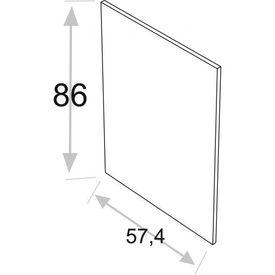 Bok nakładany 57,4 x 86 cm do typu frontu F.. KAMMONO Szkic