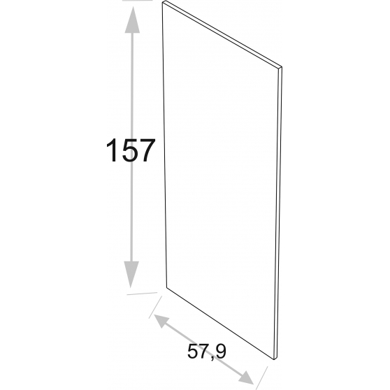 Bok nakładany 57,9 x 157 cm do typu frontu P.. KAMMONO Szkic
