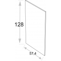Bok nakładany 57,4 x 128 cm do typu frontu F.. KAMMONO Szkic