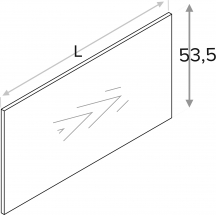 Panel przyścienny z profilem ZOBAL h 53,5 cm na metry bieżące KAMMONO Szkic