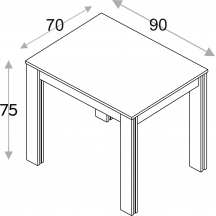 Stół 90x70 KAMMONO Szkic