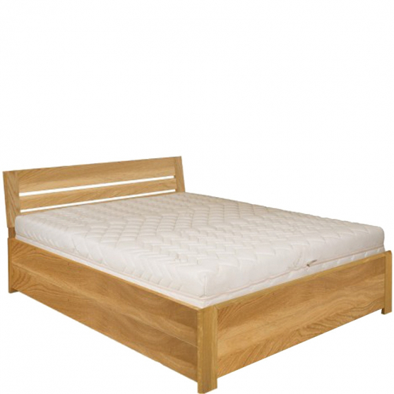 Łóżko drewniane dębowe 160 x 200 z pojemnikiem i stelażem LK296 BOX Podstawowe