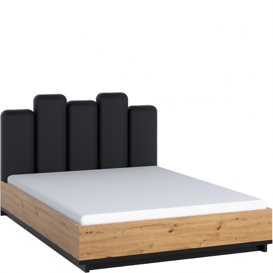 Łóżko 160 x 200 ze stelażem i pojemnikiem IN-05 Dąb Artisan / Czarny / tkanina GOMEZ 12 INES Podstawowe Łóżko 160 x 200 ze stelażem i pojemnikiem IN-05 Dąb Artisan / Czarny / tkanina GOMEZ 12 INES Podstawowe