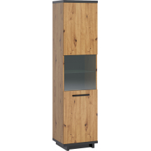 Witryna IN-11 Dąb Artisan / Czarny INES Podstawowe