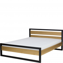 Łóżko drewniane dębowe 120 x 200 LK371 METAL Podstawowe