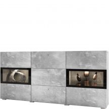 Komoda 2 drzwi 3 szuflady Jasny Beton 24O1BM26 TYP-26 BAROS Podstawowe