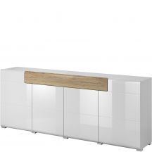 Komoda 4 drzwi 1 szuflada Biały Połysk / San Remo 2494DW25 TYP-25 TOLEDO Podstawowe