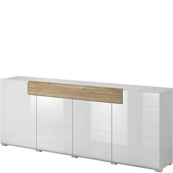 Komoda 4 drzwi 1 szuflada Biały Połysk / San Remo 2494DW25 TYP-25 TOLEDO Podstawowe