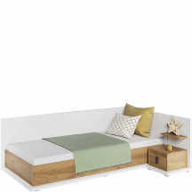 Łóżko 90 x 200 z materacem i pojemnikiem MS-09P Prawe SIMI Podstawowe