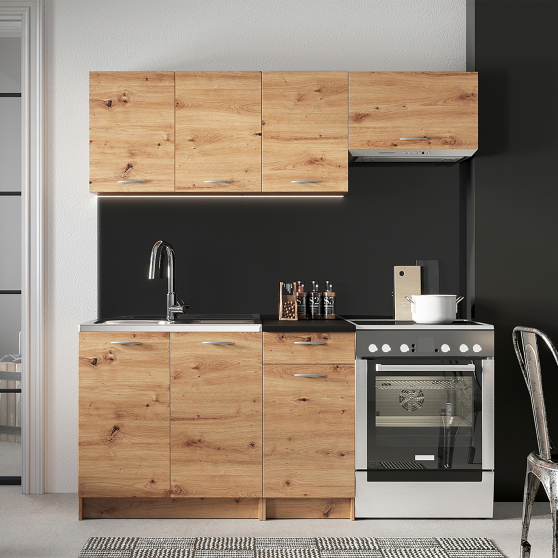 Zestaw mebli kuchennych 1,2/1,8 Dąb Artisan MELA Podstawowe