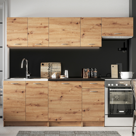 Zestaw mebli kuchennych 1,8/2,4 Dąb Artisan MELA Podstawowe