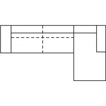 Narożnik z funkcją spania i z pojemnikiem 2DL-REC NESTO Szkic