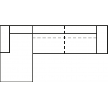 Narożnik z funkcją spania i z pojemnikiem REC-2DL NESTO Szkic