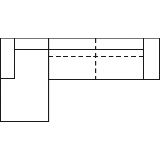 Narożnik z funkcją spania i z pojemnikiem REC-2DL NESTO Szkic