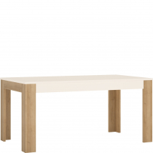 Stół rozkładany 160-235x90 MWST06 Biały Połysk / Dąb Riviera Jasny Podstawowe