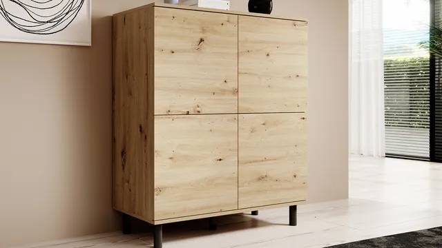 Komoda 4D artisan nogi okrągłe słupki czarne