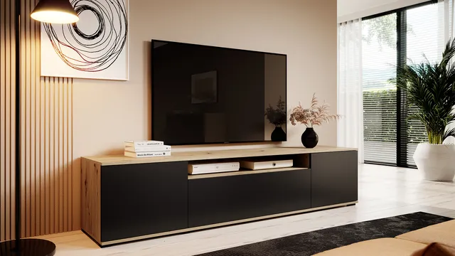 Komoda rtv artisan czarny nogi plastikowe