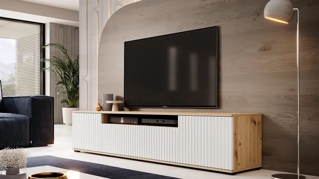 Komoda TV Agnes artisan_biały nóżki plastikowe